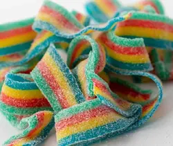 پاستیل شکری ببتو نواری 75گرمی رنگین کمان Bebeto Super Belts