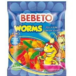 پاستیل کرمی Bebeto worms 120g