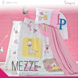 سرویس لحاف نوزاد مز 8تکه - ملحفه چاپی سفید