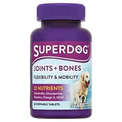 خرید آنلاین قرص مکمل سگ ویتابیوتیکس مدل SuperDog Joints Bones بسته 60 عددی با قیمت مناسب