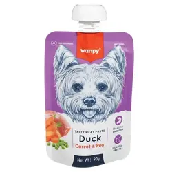 خرید آنلاین پودینگ سگ ونپی Wanpy با طعم اردک، هویج و نخود فرنگی وزن ۹۰ گرم با قیمت مناسب