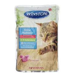 پوچ گربه وینستون Winston طعم ماهی در ژله گیاهی وزن 100 گرم - پت شاپ پتیشا-غذای خشک گربه-عذای خشک سگ-تشویقی سگ-کنسرو گربه-پوچ گربه-کنسر سگ- پوچ سگ