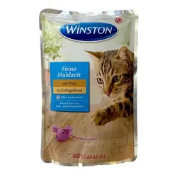 پوچ گربه وینستون Winston طعم بوقلمون در سس وزن 100 گرم - پت شاپ پتیشا-غذای خشک گربه-عذای خشک سگ-تشویقی سگ-کنسرو گربه-پوچ گربه-کنسر سگ- پوچ سگ