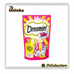 تشویقی مغزدار گربه دریمیز میکس طعم گوشت گاو و پنیر وزن ۶۰ گرم