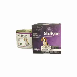 کنسرو سگ شایر نچرال مرغ و گوشت 180 گرم | پتیشا