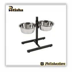 ظرف غذای استیل پایه دار مخصوص سگ