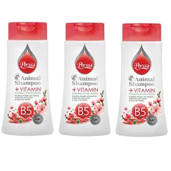 شامپو حیوانات پرسا مدل ویتامینه حجم 250 میلی‌لیتر پک سه عددی