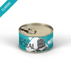 کنسرو گربه برند فیفورا رویال Fifora Royal مدل نچرال کلاسیک با طعم فیله ماهی وزن 120 گرمی | پتیشا