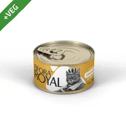 کنسرو گربه برند فیفورا رویال Fifora Royal مدل نچرال با طعم فیله مرغ با سبزیجات وزن 120 گرمی | پتیشا