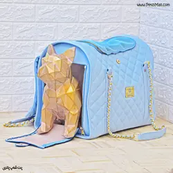 کیف حمل سگ و گربه مد کاو مدل تیفانی رنگ آبی با چرم مصنوعی ۴۵*۳۰*۳۷ cm کد ۷۶۲