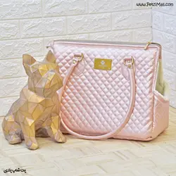 کیف حمل سگ و گربه مد کاو مدل وینر رنگ صورتی چرم مصنوعی کد ۷۶۵