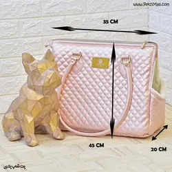 کیف حمل سگ و گربه مد کاو مدل وینر رنگ صورتی چرم مصنوعی کد ۷۶۵