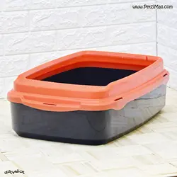 ظرف دستشویی مناسب گربه قرمز و مشکی ابعاد ۵۸*۴۰*۱۹ سانتی متر کد ۸۰۴