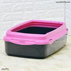 ظرف توالت گربه به همراه قاب دنیل قرمز و طوسی ابعاد ۵۸*۴۰*۱۹ سانتی متر کد ۸۰۳