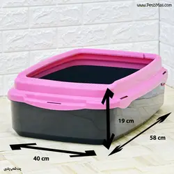 ظرف توالت گربه به همراه قاب دنیل قرمز و طوسی ابعاد ۵۸*۴۰*۱۹ سانتی متر کد ۸۰۳