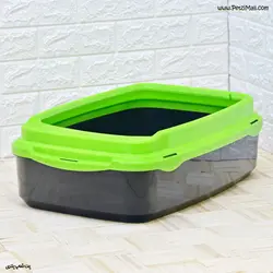 ظرف دستشویی مخصوص گربه سبز و مشکی ابعاد ۵۸*۴۰*۱۹ سانتی متر کد ۸۰۲