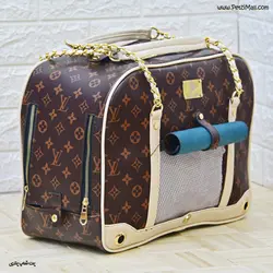 ککیف حمل سگ و گربه مدکاو مدل ونیز طرح مختلف چرم مصنوعی ۴۲*۳۰*۲۰ cm کد ۸۱۱