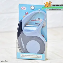 لید قلاده متری سگ و گربه ساخت چین رنگ طوسی (حمایتی) ۵ متری کد P12