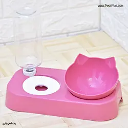 قیمت و خرید | انواع ظرف آب و غذا بطری خور دوقلو | ظرف دوقلوی مخزن دار سگ و گربه