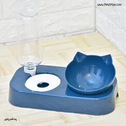 قیمت و خرید | انواع ظرف آب و غذا بطری خور دوقلو | ظرف دوقلوی مخزن دار سگ و گربه