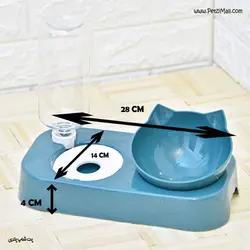 قیمت و خرید | انواع ظرف آب و غذا بطری خور دوقلو | ظرف دوقلوی مخزن دار سگ و گربه