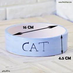 ظرف سرامیکی مخصوص گربه مناسب آب و غذا قطر ۱۶ سانتی متر کد ۵۵۸