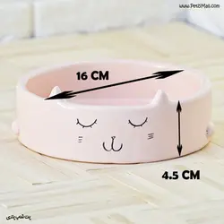 ظرف سرامیکی مناسب گربه طرح گربه قطر ۱۶ سانتی متر کد ۵۵۷