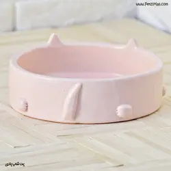 ظرف سرامیکی مناسب گربه طرح گربه قطر ۱۶ سانتی متر کد ۵۵۷