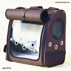 کوله پشتی حمل فضایی گربه دنیل مدل آلما سایز ۴۰*۴۰*۲۵ رنگ قهوه ایی سوخته کد ۵۳۹