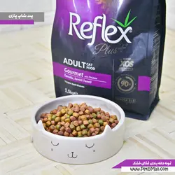 غذای خشک گربه رفلکس گورمت Gourmet ساخت ترکیه طعم مرغ ۲۰۲۲/۱۲ وزن ۱٫۵ کیلوگرم کد ۳۴۳