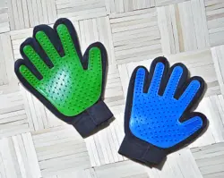 دستکش شانه و مو جمع کن حیوانات با قابلیت ماساژ با خار سیلیکونی فیری سایز( تک دست) کد۱۳۲