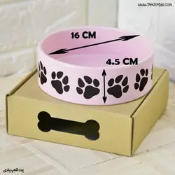 ظرف سرامیکی مخصوص سگ و گربه حناپت رنگ صورتی قطر ۱۶ سانتی متر کد ۶۳۰