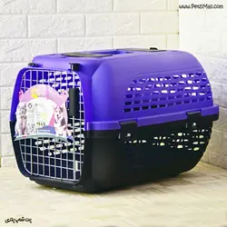 باکس مناسب حمل سگ و گربه برند دنیل رنگ بنفش و مشکی سایز ۶۰*۴۲*۴۰ کد ۶۱۲