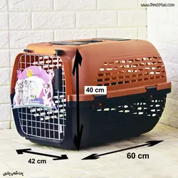 باکس مخصوص حمل سگ و گربه برند دنیل رنگ قهوه ایی و مشکی سایز ۶۰*۴۲*۴۰ کد ۶۱۱
