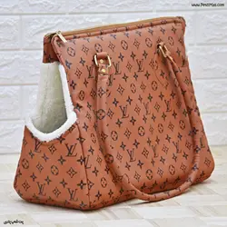 کیف چرمی حمل سگ و گربه برند مدکاو رنگ عسلی مدل وینر با چرم مصنوعی کد ۶۷۱