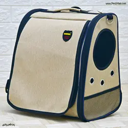 کوله حمل سگ و گربه دنیل مدل آلما سایز ۴۰*۴۰*۲۵ رنگ کرم کد ۶۷۷