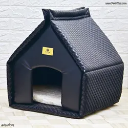 جای خواب سگ و گربه مد کاو مدل کلبه چرمی سایز ۴۷ در ۵۰ در ۵۷ کد ۶۷۰