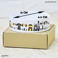 ظرف آب و غذای سرامیکی حیوانات حناپت طرح اطلسی قطر ۱۶ سانتی متر کد ۶۹۶