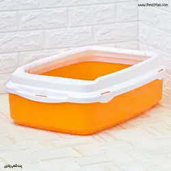 ظرف دستشویی گربه دنیل سفید و نارنجی ابعاد ۵۸*۴۰*۱۹ سانتی متر کد ۷۲۵