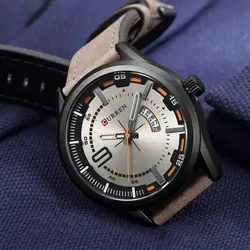 ساعت مردانه بند چرمی کورن مدل CURREN 8295 B/GR