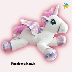 عروسک پولیشی  تک شاخ یونیکورن بدن ستاره سفید