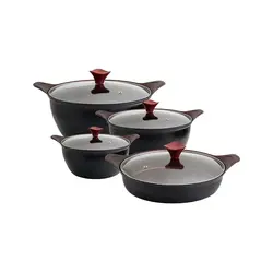 سرویس 8 پارچه فورج گرانیتی سه قابلمه و یک ماهیتابه