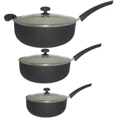 سرویس ماهیتابه 6 پارچه گرانیتی تک دسته