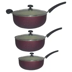 سرویس ماهیتابه 6 پارچه گرانیتی تک دسته