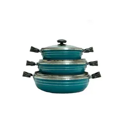 سرویس ماهیتابه 6 پارچه چدن زنبوری دو دسته