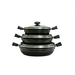 سرویس ماهیتابه 6 پارچه چدن زنبوری دو دسته