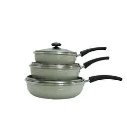 سرویس ماهیتابه ۶ پارچه چدن زنبوری تک دسته