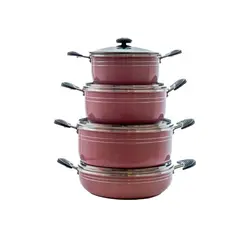 سرویس قابلمه و ماهیتابه 7 پارچه چدن زنبوری