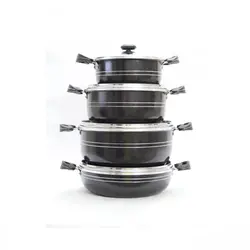 سرویس قابلمه و ماهیتابه 7 پارچه چدن زنبوری