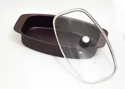 ماهیتابه مرغ و ماهی با درب